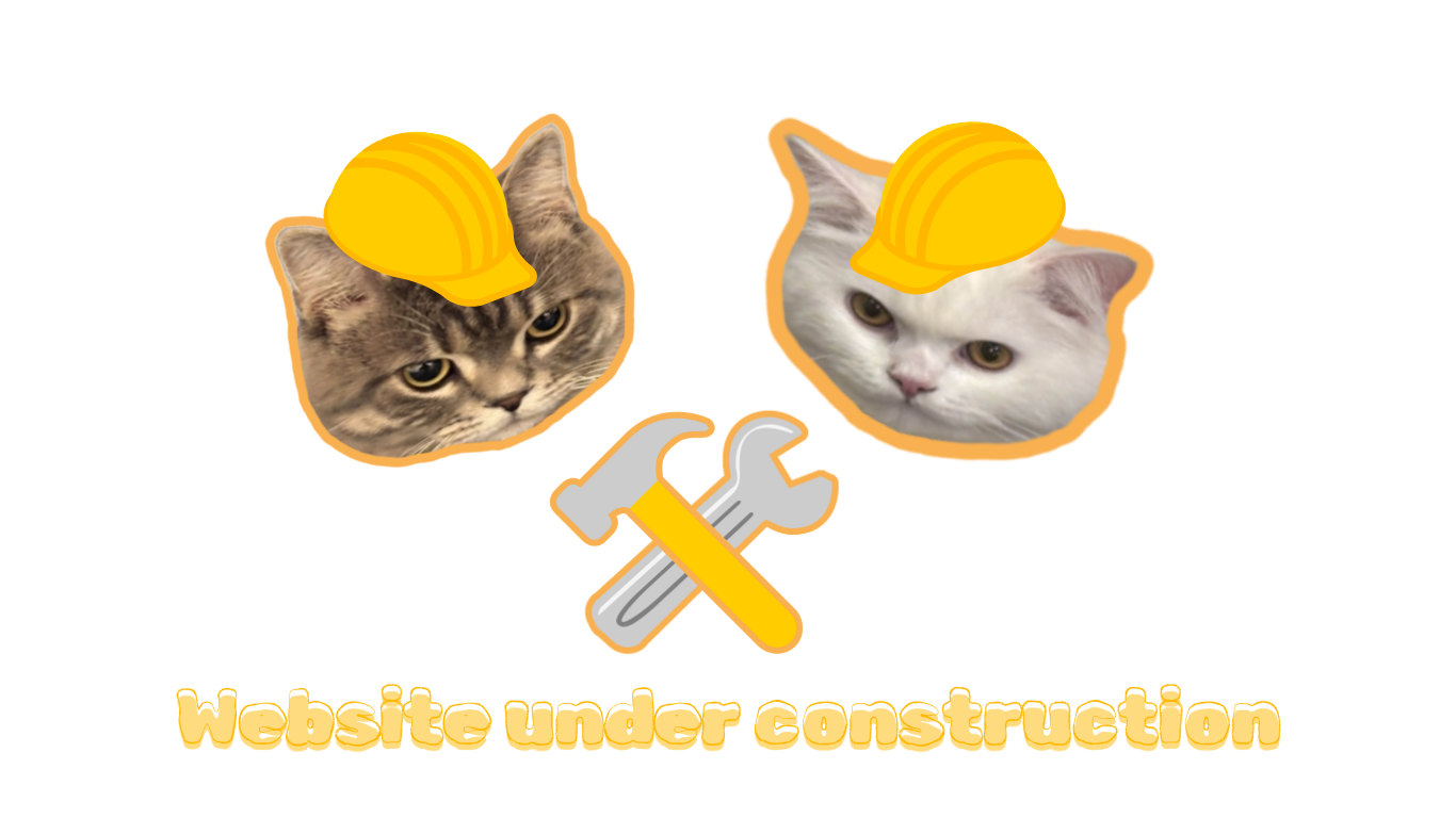 Website under construction — cats with hard hats
